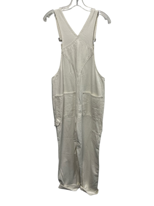 Madewell Size S Cream White Cotton Denim Straight Leg loose fit Overalls Cream White / S