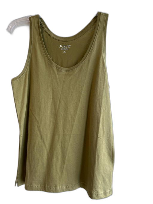 J Crew Size S Green Cotton Sleeveless solid color Scoop Neck Tank Top Top Green / S