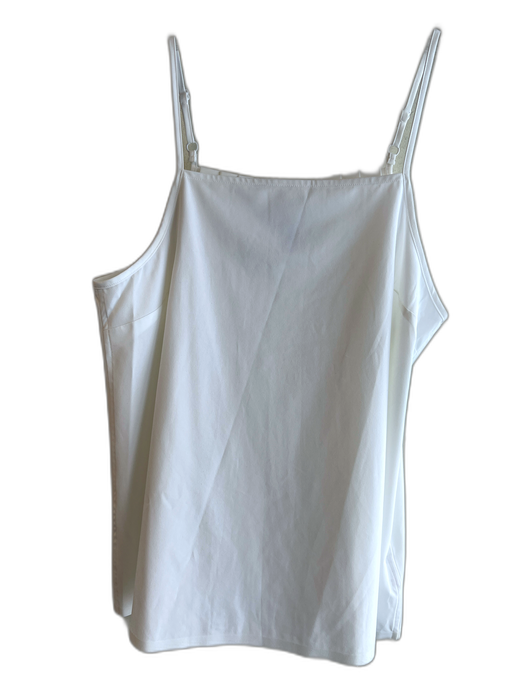 Athleta Size S White Polyester Spaghetti Strap solid color V Neck Top White / S