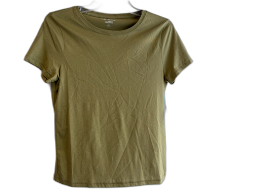 J Crew Size S Green Pima Cotton Short Sleeve solid color Round Beads T Shirt Top Green / S