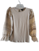 J Crew Size S Beige Cotton Long Sleeve solid color Sleeve Detail Top Beige / S