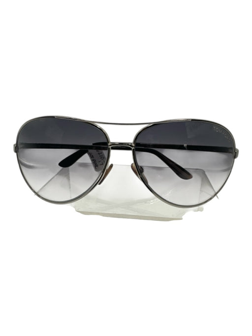 Tom Ford Silver Tone Metal Frame Gradient Lens Aviator Sunglasses Silver Tone
