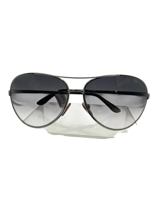 Tom Ford Silver Tone Metal Frame Gradient Lens Aviator Sunglasses Silver Tone