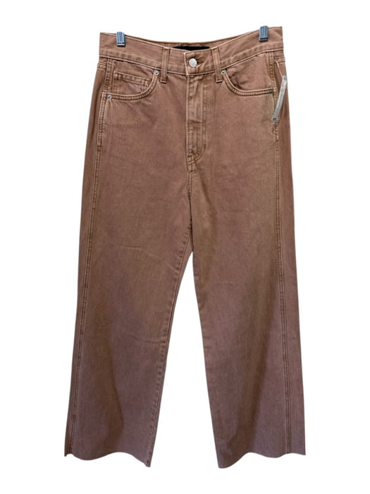 Veronica Beard Jeans Size 28 Light Brown Cotton Denim High Rise Wide Leg Jeans Light Brown / 28