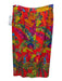 Farm Rio Size S Red & Multi Linen Blend Button Front Botanical Sheath Midi Skirt Red & Multi / S
