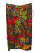 Farm Rio Size S Red & Multi Linen Blend Button Front Botanical Sheath Midi Skirt Red & Multi / S