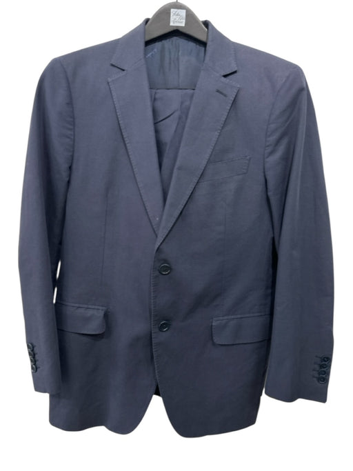 Ferragamo Navy Blue Wool Solid 2 Button Men's Suit Navy Blue / 48
