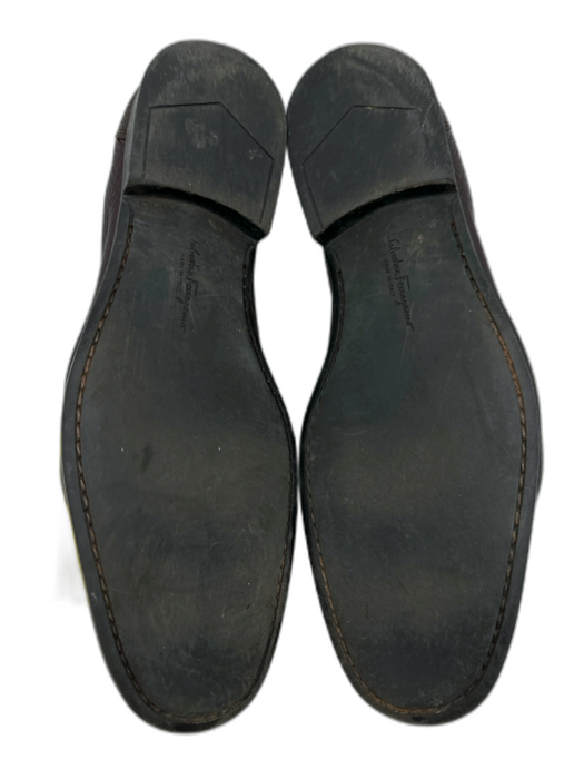 Ferragamo Shoe Size 8 Dark Brown Leather Pebbled Dress Men's Shoes Dark Brown / 8