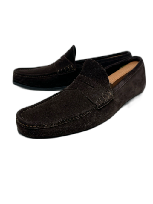 Ferragamo Shoe Size 8 Dark Brown Suede Solid Dress Men's Shoes Dark Brown / 8