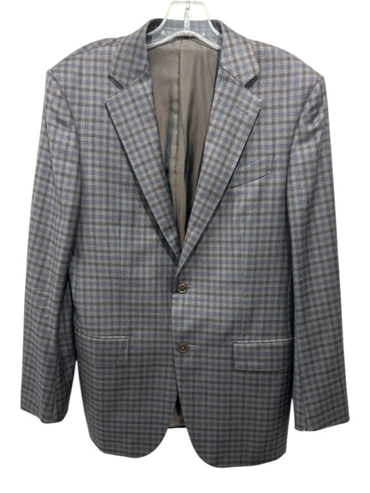 Ermenegildo Zegna Gray & Multi-Color Wool Plaid 2 Button Men's Blazer Gray & Multi-Color / 48R