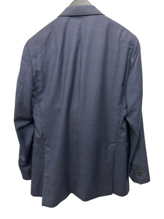 Ferragamo Navy Blue Wool Solid 2 Button Men's Suit Navy Blue / 48