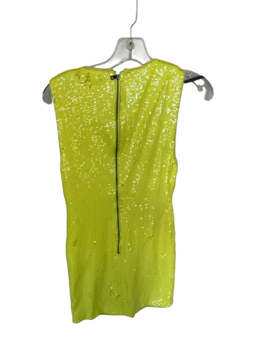 Alice & Olivia Size Est S Yellow Sequin Sleeveless Back Zip Dress Yellow / Est S