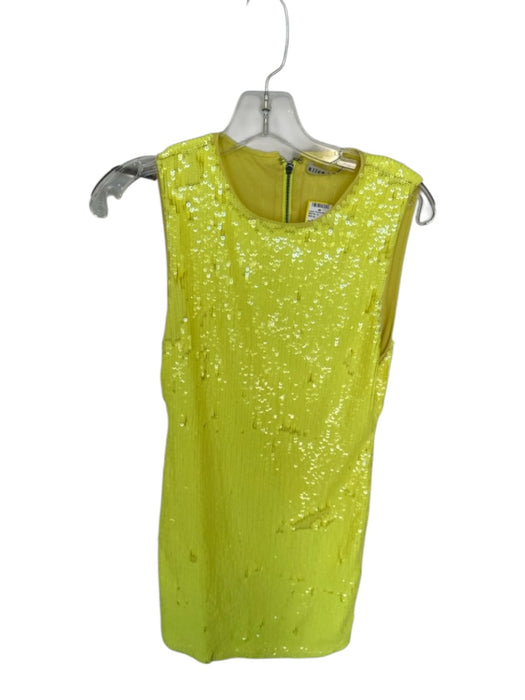 Alice & Olivia Size Est S Yellow Sequin Sleeveless Back Zip Dress Yellow / Est S