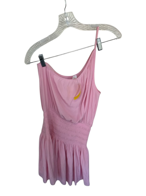 Ramy Brook Size M Baby Pink Polyester One Shoulder Elastic Waist Dress Baby Pink / M