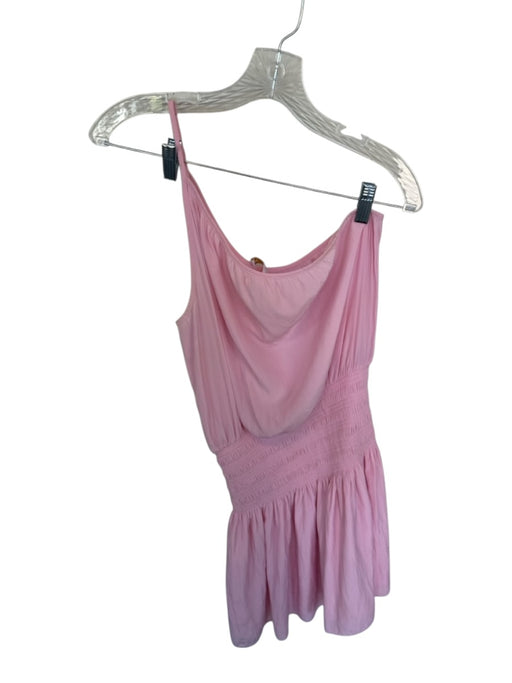 Ramy Brook Size M Baby Pink Polyester One Shoulder Elastic Waist Dress Baby Pink / M