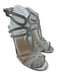 Christian Louboutin Shoe Size 39 Silver Leather & Textile open toe Glitter Heels Silver / 39