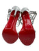 Christian Louboutin Shoe Size 39 Silver Leather & Textile open toe Glitter Heels Silver / 39