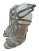 Christian Louboutin Shoe Size 39 Silver Leather & Textile open toe Glitter Heels Silver / 39