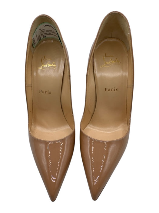 Christian Louboutin Shoe Size 38 Tan Leather Pointed Toe Patent Stiletto Heels Tan / 38