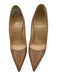 Christian Louboutin Shoe Size 38 Tan Leather Pointed Toe Patent Stiletto Heels Tan / 38