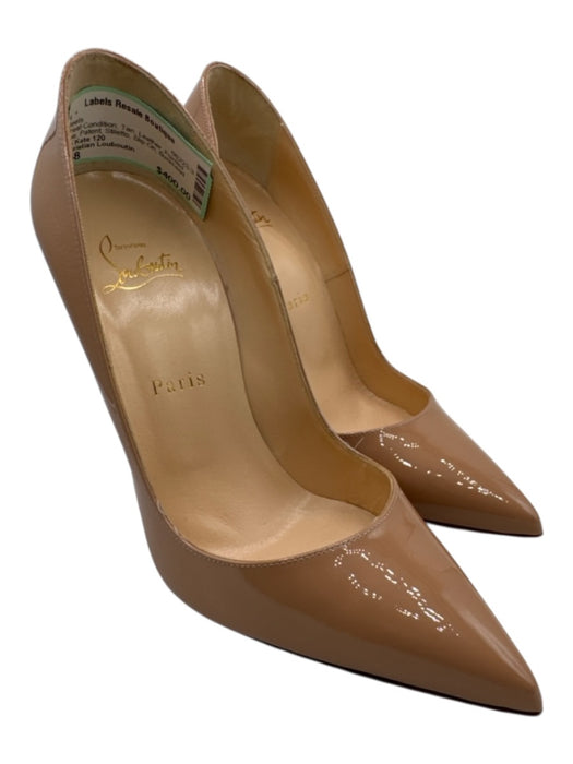 Christian Louboutin Shoe Size 38 Tan Leather Pointed Toe Patent Stiletto Heels Tan / 38