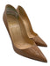 Christian Louboutin Shoe Size 38 Tan Leather Pointed Toe Patent Stiletto Heels Tan / 38