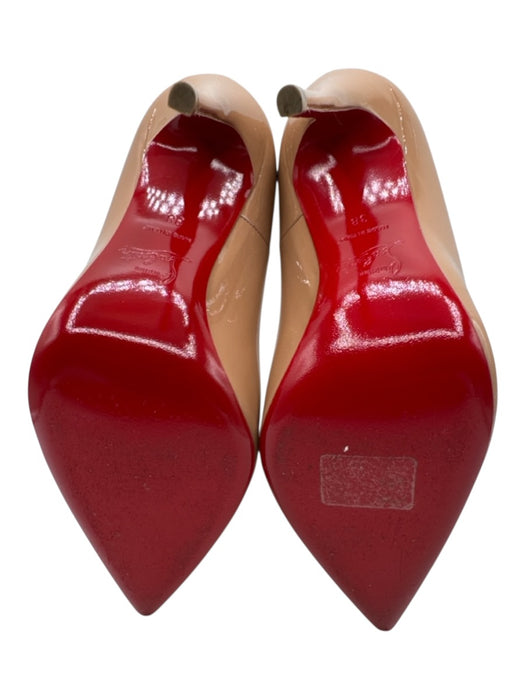 Christian Louboutin Shoe Size 38 Tan Leather Pointed Toe Patent Stiletto Heels Tan / 38