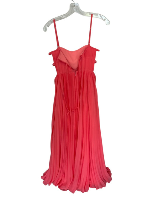 Fame & Partners Size 0 coral Polyester Pleats Side Cut Outs Tie Back Maxi Gown coral / 0