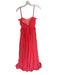 Fame & Partners Size 0 coral Polyester Pleats Side Cut Outs Tie Back Maxi Gown coral / 0