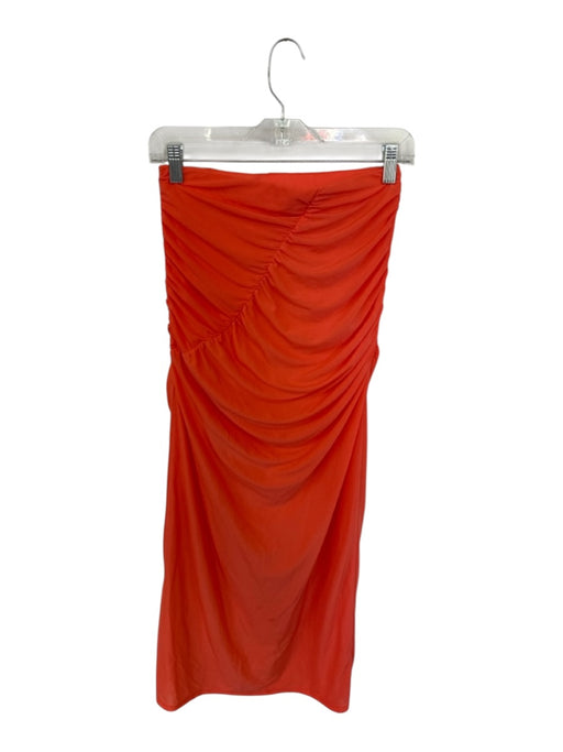 Simon Miller Size S Orange Elastic Waist Gathered High Slit Maxi Skirt Orange / S