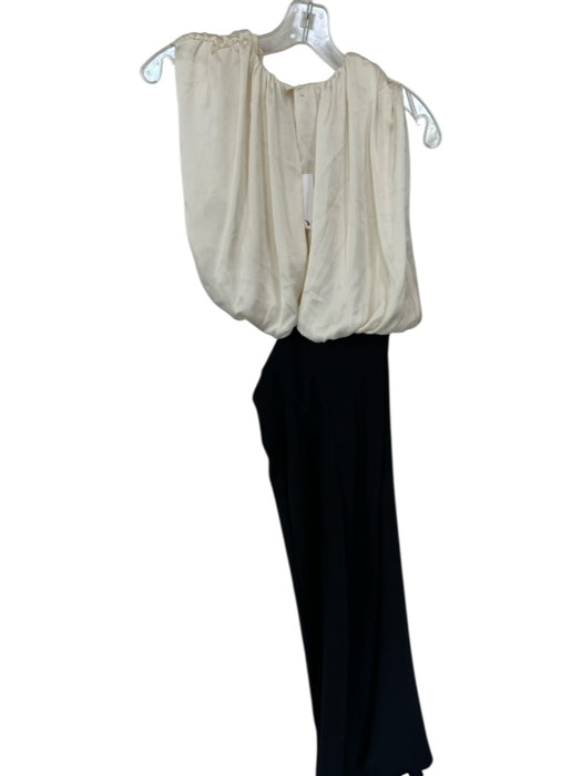 Zara Size S Black & White Polyester Cutouts Maxi Open Back Dress Black & White / S
