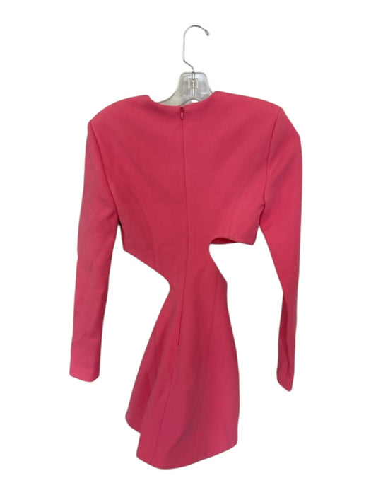 Misha Size XS Hot pink Polyester Blend Long Sleeve Cut Outs Shoulder Pads Dress Hot pink / XS