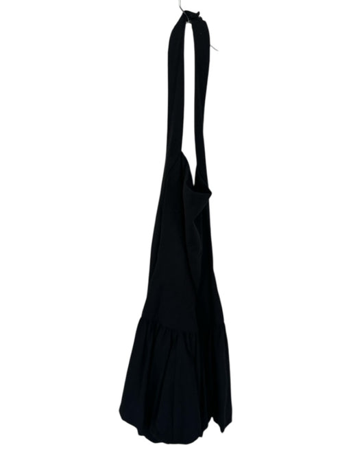 Reformation Size 0 Black Cotton Halter Neck Mini Bubble Hem Dress Black / 0