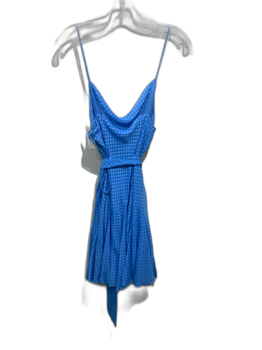 Alice + Olivia Size 10 Blue Polyester Sleeveless Swiss Dot pleats Dress Blue / 10
