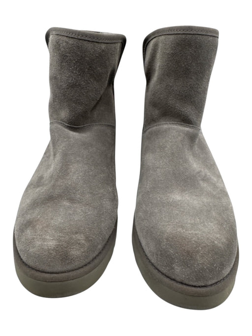 Ugg Shoe Size est 9 Gray Leather Upper Suede Shearling Lined Side Slits Boots Gray / est 9