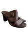 Robert Clergerie Shoe Size 5.5 Brown Leather open toe brass Buckle Mule Shoes Brown / 5.5