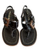 Prada Shoe Size 34.5 Brown Patent Leather Wood Heel Slingback Buckle Shoes Brown / 34.5