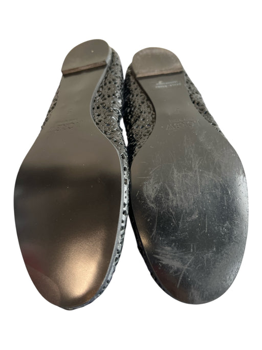 J Crew Shoe Size 5 Black Patent Leather Almond Toe Perforated Flats Ballet Shoes Black / 5