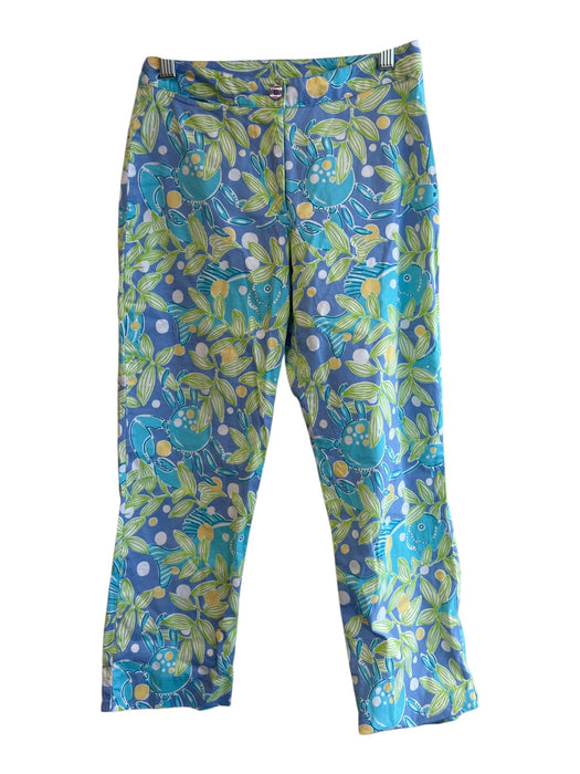 Lilly Pulitzer Size 0P Blue, Green & Yellow Cotton Blend Low Rise Capri Pants Blue, Green & Yellow / 0P