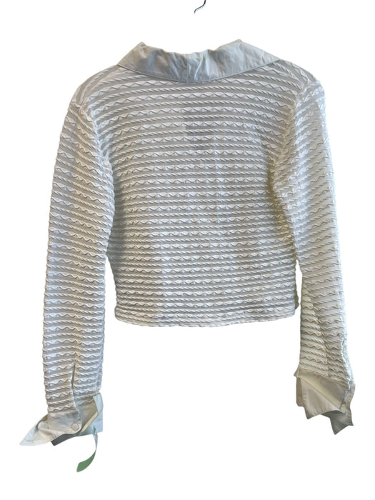 Rayure Size 38 White Polyamide Blend Button Front Sheer Striped Top White / 38