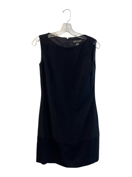 Linda Allard Ellen Tracy Size 2 Black Acetate Blend Sleeveless Back Zip Dress Black / 2
