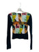 Custo Size 2 Black & Multi Cotton Long Sleeve Faces Wide Neck Top Black & Multi / 2