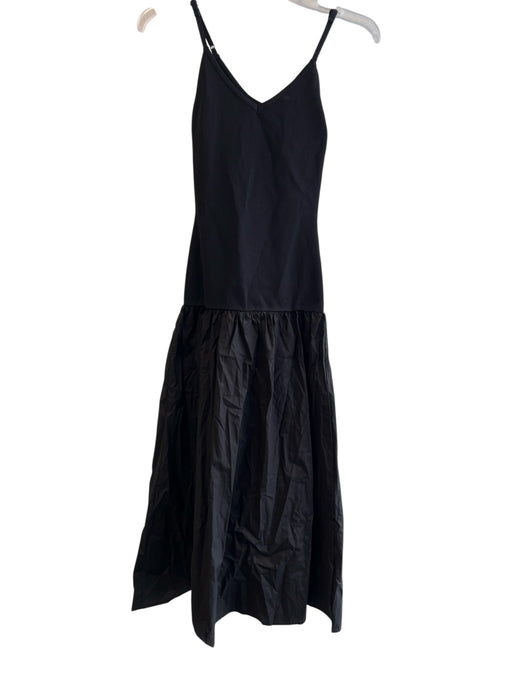 Hyacinth House Size XXS Black Rayon & Nylon V Neck Ribbed Spaghetti Strap Dress Black / XXS