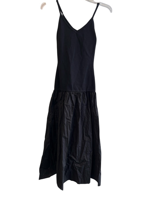 Hyacinth House Size XXS Black Rayon & Nylon V Neck Ribbed Spaghetti Strap Dress Black / XXS
