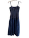 Hyacinth House Size XXS Navy Polyester Square Neck Back Zip Tulle Detail Dress Navy / XXS