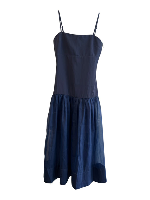 Hyacinth House Size XXS Navy Polyester Square Neck Back Zip Tulle Detail Dress Navy / XXS