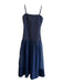 Hyacinth House Size XXS Navy Polyester Square Neck Back Zip Tulle Detail Dress Navy / XXS