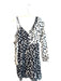 Self Portrait Size 2 Black & White Viscose Animal Print Long Sleeve V Neck Dress Black & White / 2