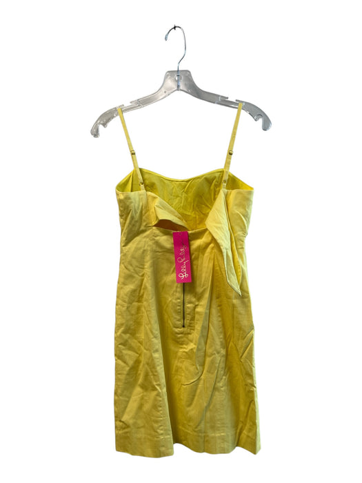 Lilly Pulitzer Size 00 Yellow & White Cotton Blend Sleeveless Back Zip Dress Yellow & White / 00