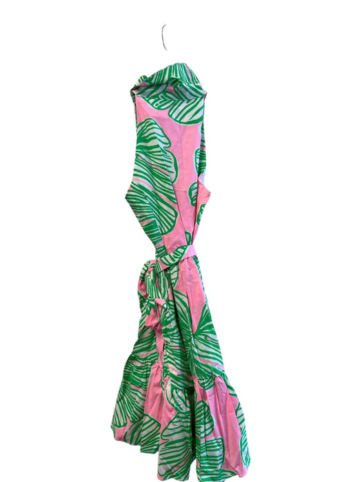 Lilly Pulitzer Size 00 Green & Pink Cotton Blend Sleeveless Collared Dress Green & Pink / 00